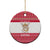 Austria Christmas Ceramic Ornament with Frohe Weihnachten Angel Design and Red White Holiday - Wonder Print Shop