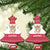 Austria Christmas Ceramic Ornament with Frohe Weihnachten Angel Design and Red White Holiday - Wonder Print Shop