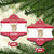 Austria Christmas Ceramic Ornament with Frohe Weihnachten Angel Design and Red White Holiday - Wonder Print Shop