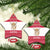 Austria Christmas Ceramic Ornament with Frohe Weihnachten Angel Design and Red White Holiday - Wonder Print Shop