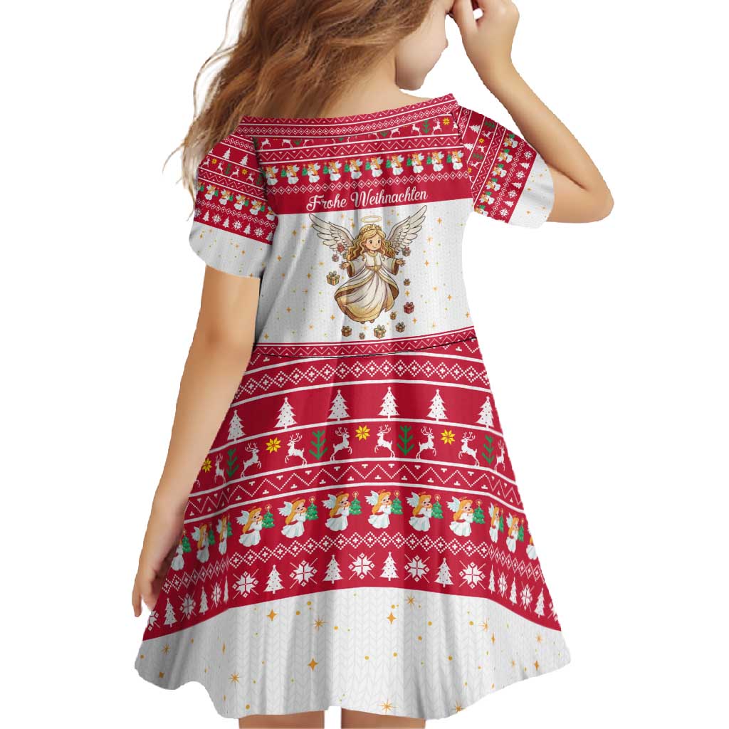 Austria Christmas Family Matching Off Shoulder Maxi Dress and Hawaiian Shirt with Frohe Weihnachten Angel Design and Red White Holiday - Wonder Print Shop