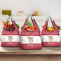 Austria Christmas Grocery Bag with Frohe Weihnachten Angel Design and Red White Holiday - Wonder Print Shop