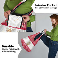 Austria Christmas Grocery Bag with Frohe Weihnachten Angel Design and Red White Holiday - Wonder Print Shop