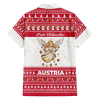 Austria Christmas Hawaiian Shirt with Frohe Weihnachten Angel Design and Red White Holiday - Wonder Print Shop