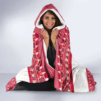Austria Christmas Hooded Blanket with Frohe Weihnachten Angel Design and Red White Holiday - Wonder Print Shop