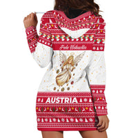 Austria Christmas Hoodie Dress with Frohe Weihnachten Angel Design and Red White Holiday - Wonder Print Shop