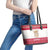Austria Christmas Leather Tote Bag with Frohe Weihnachten Angel Design and Red White Holiday - Wonder Print Shop