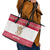 Austria Christmas Leather Tote Bag with Frohe Weihnachten Angel Design and Red White Holiday - Wonder Print Shop