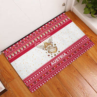 Austria Christmas Rubber Doormat with Frohe Weihnachten Angel Design and Red White Holiday - Wonder Print Shop