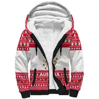 Austria Christmas Sherpa Hoodie with Frohe Weihnachten Angel Design and Red White Holiday - Wonder Print Shop