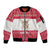 Austria Christmas Sleeve Zip Bomber Jacket with Frohe Weihnachten Angel Design and Red White Holiday - Wonder Print Shop