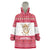 Austria Christmas Wearable Blanket Hoodie with Frohe Weihnachten Angel Design and Red White Holiday - Wonder Print Shop
