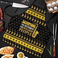 Saxophone The Instrument For Intellegent People Christmas Apron Xmas Holiday Patterns - Wonder Print Shop
