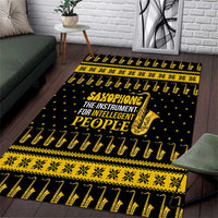 Saxophone The Instrument For Intellegent People Christmas Area Rug Xmas Holiday Patterns - Wonder Print Shop
