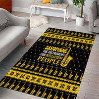 Saxophone The Instrument For Intellegent People Christmas Area Rug Xmas Holiday Patterns - Wonder Print Shop