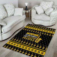 Saxophone The Instrument For Intellegent People Christmas Area Rug Xmas Holiday Patterns - Wonder Print Shop