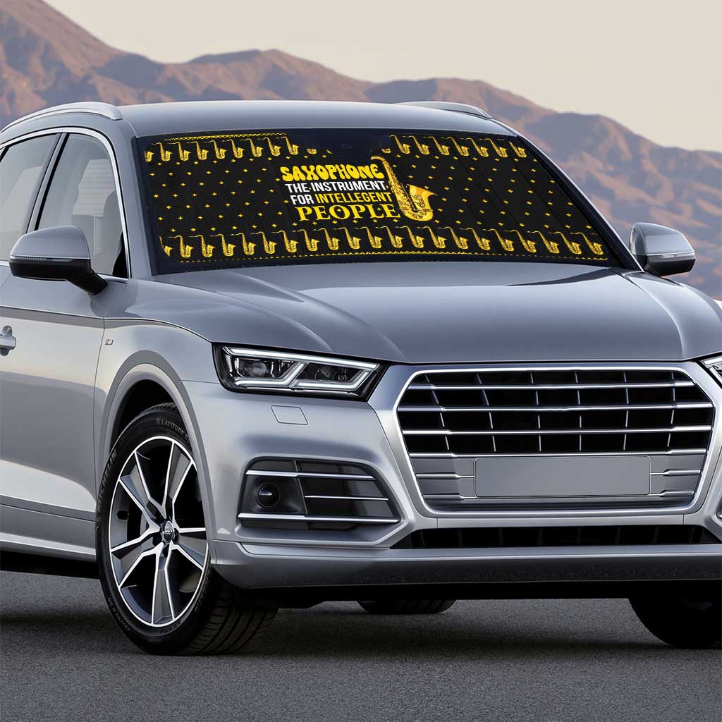 Saxophone The Instrument For Intellegent People Christmas Auto Sun Shade Xmas Holiday Patterns - Wonder Print Shop