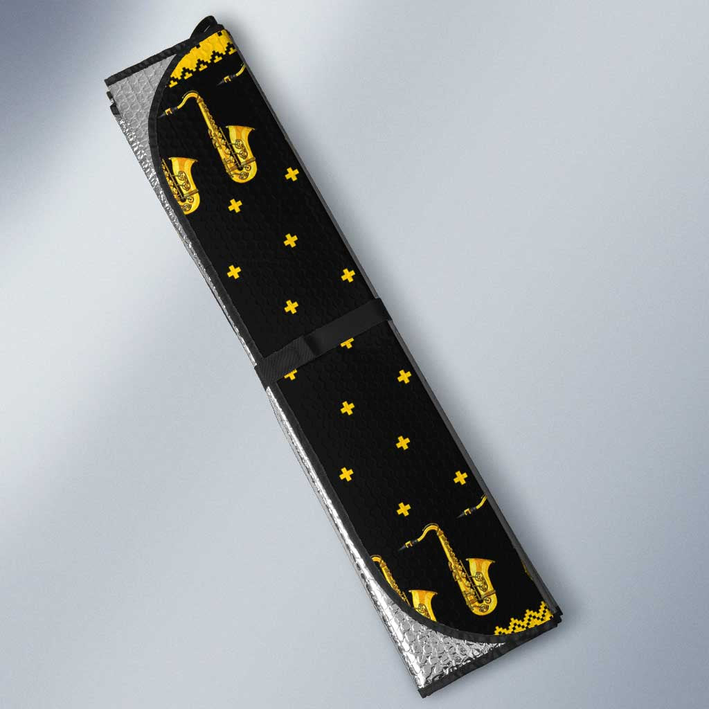 Saxophone The Instrument For Intellegent People Christmas Auto Sun Shade Xmas Holiday Patterns - Wonder Print Shop