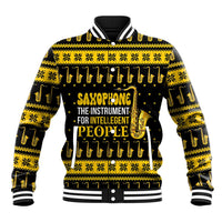 Saxophone The Instrument For Intellegent People Christmas Baseball Jacket Xmas Holiday Patterns - Wonder Print Shop