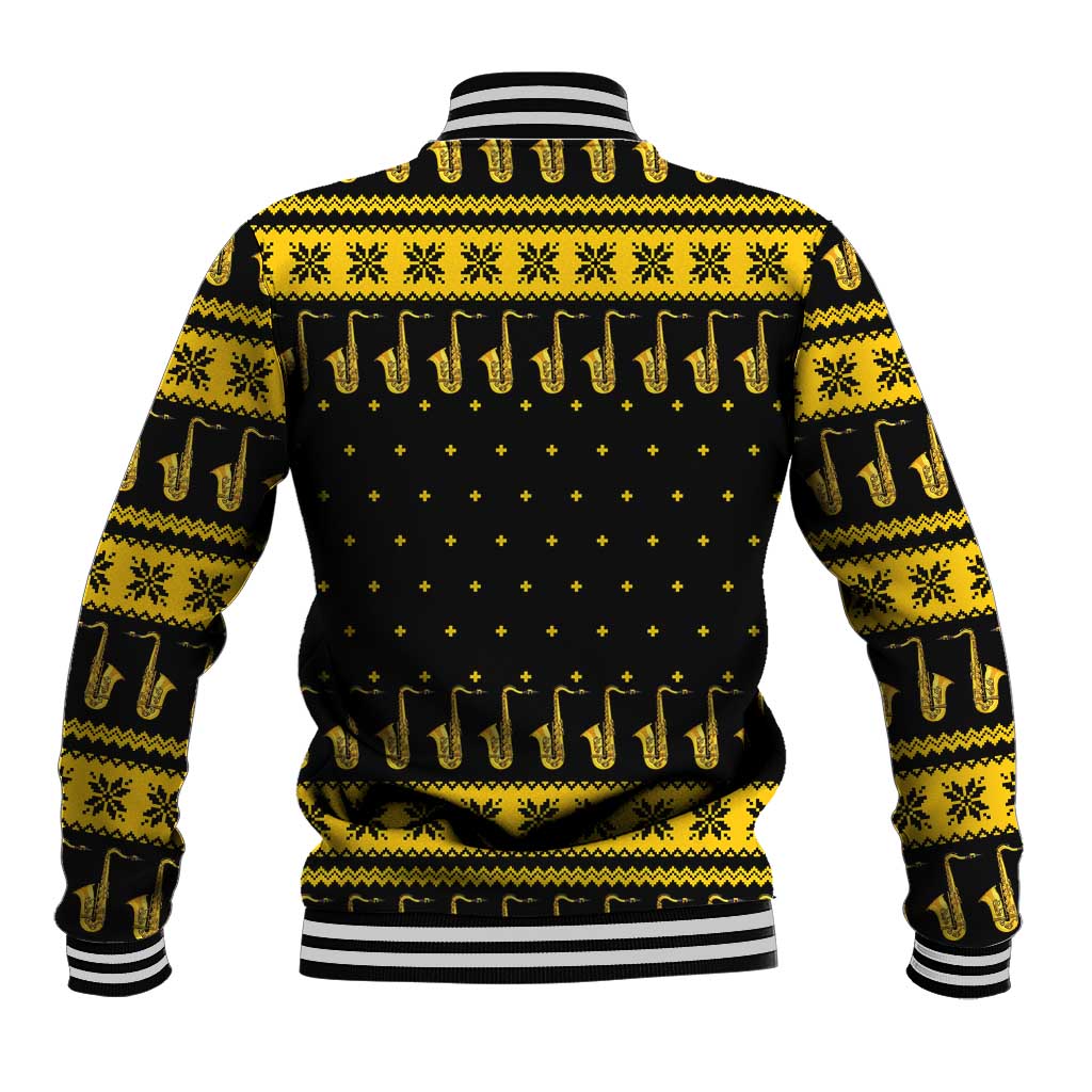 Saxophone The Instrument For Intellegent People Christmas Baseball Jacket Xmas Holiday Patterns - Wonder Print Shop