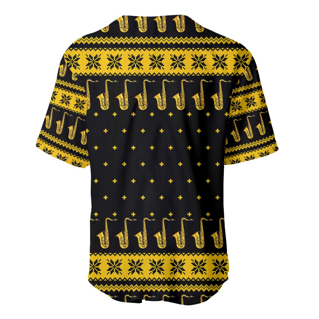Saxophone The Instrument For Intellegent People Christmas Baseball Jersey Xmas Holiday Patterns - Wonder Print Shop