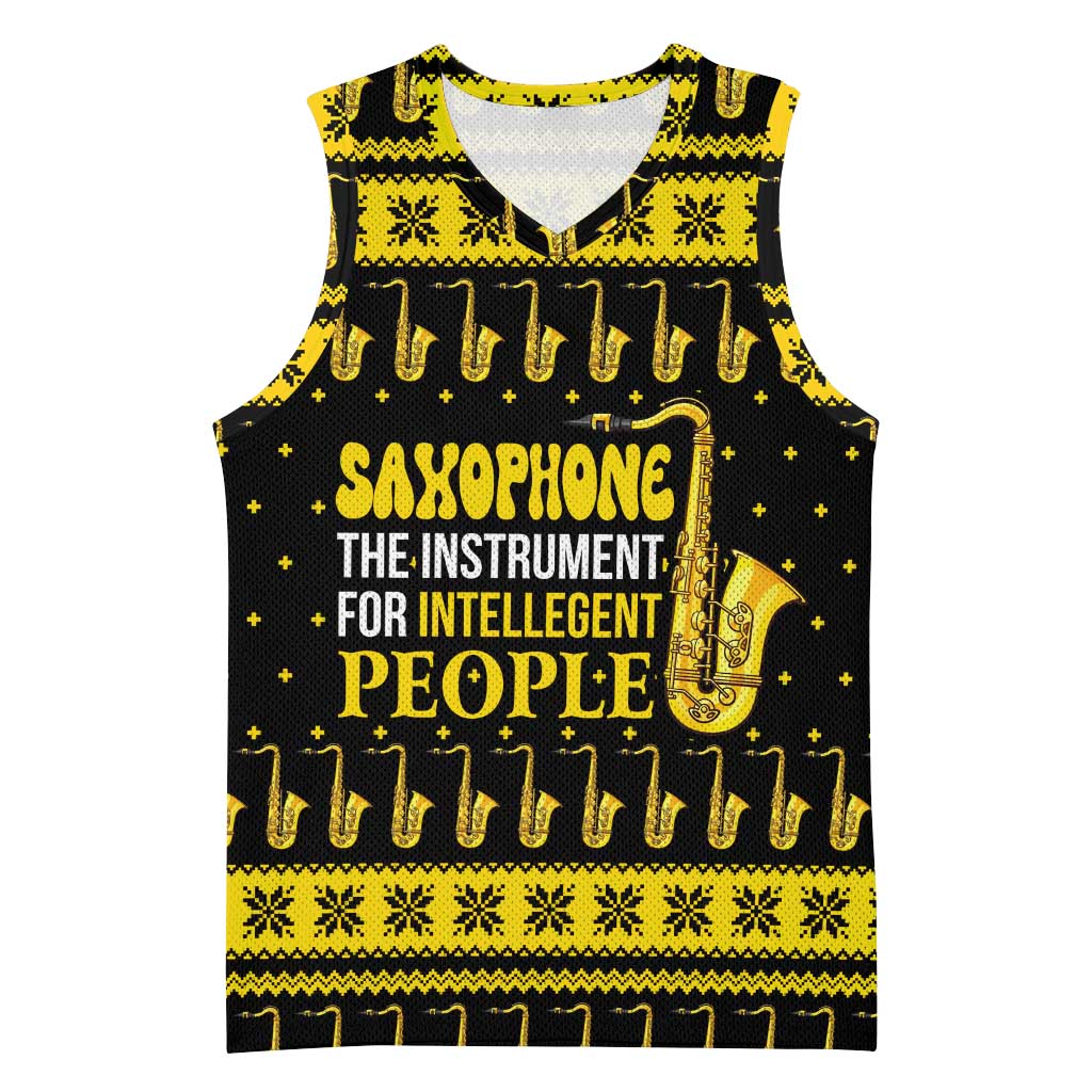 Saxophone The Instrument For Intellegent People Christmas Basketball Jersey Xmas Holiday Patterns - Wonder Print Shop