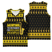 Saxophone The Instrument For Intellegent People Christmas Basketball Jersey Xmas Holiday Patterns - Wonder Print Shop