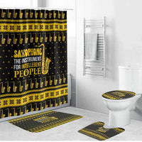 Saxophone The Instrument For Intellegent People Christmas Bathroom Set Xmas Holiday Patterns - Wonder Print Shop