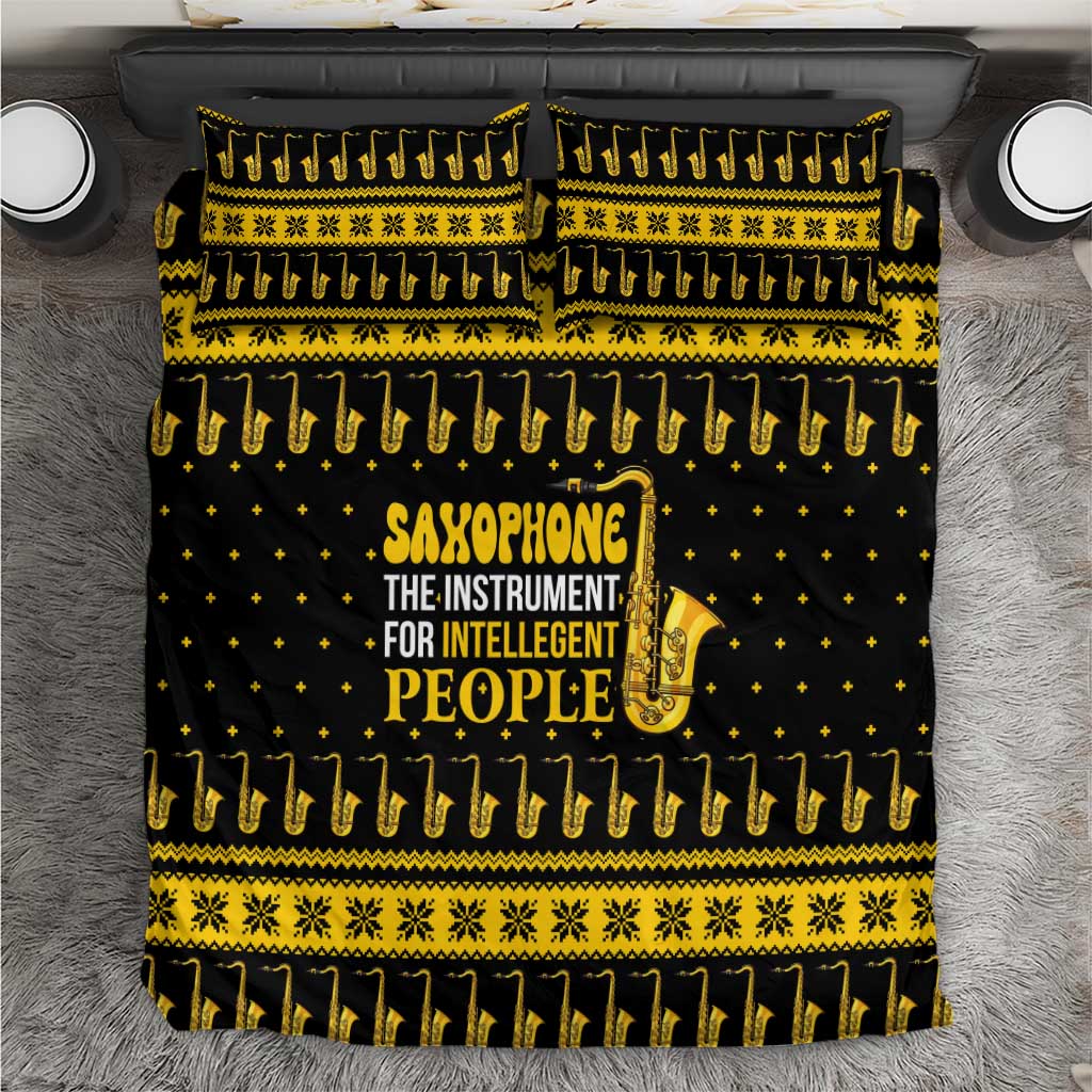 Saxophone The Instrument For Intellegent People Christmas Bedding Set Xmas Holiday Patterns - Wonder Print Shop