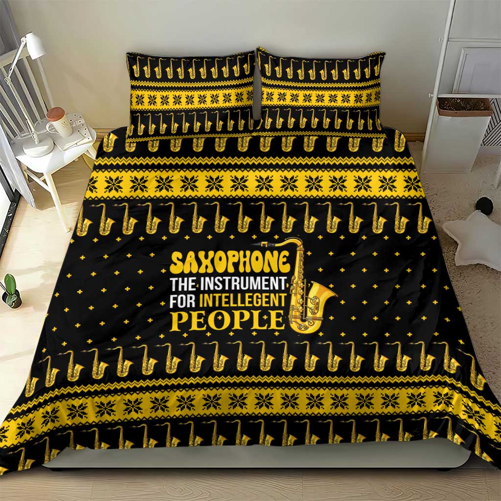 Saxophone The Instrument For Intellegent People Christmas Bedding Set Xmas Holiday Patterns - Wonder Print Shop