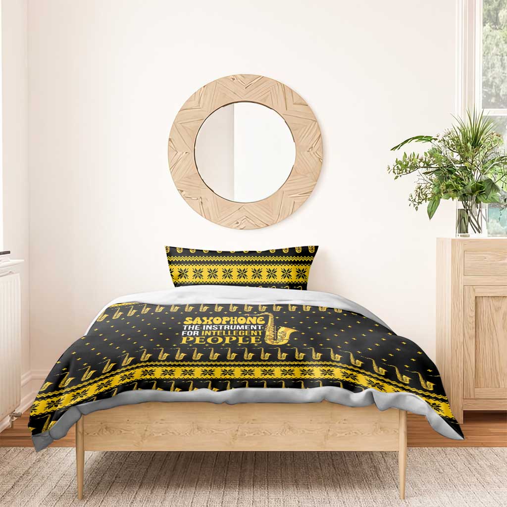 Saxophone The Instrument For Intellegent People Christmas Bedding Set Xmas Holiday Patterns - Wonder Print Shop