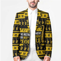 Saxophone The Instrument For Intellegent People Christmas Blazer Xmas Holiday Patterns - Wonder Print Shop