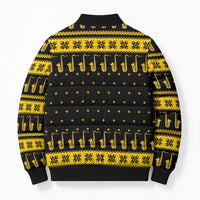 Saxophone The Instrument For Intellegent People Christmas Bomber Puffer Jacket Xmas Holiday Patterns - Wonder Print Shop