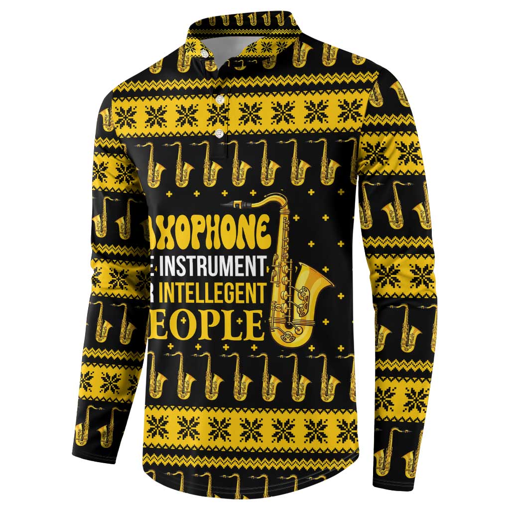 Saxophone The Instrument For Intellegent People Christmas Button Sweatshirt Xmas Holiday Patterns - Wonder Print Shop
