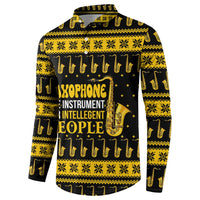 Saxophone The Instrument For Intellegent People Christmas Button Sweatshirt Xmas Holiday Patterns - Wonder Print Shop