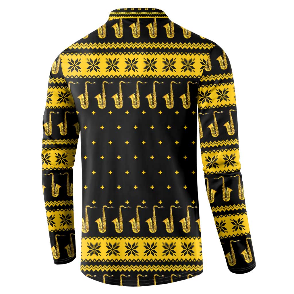 Saxophone The Instrument For Intellegent People Christmas Button Sweatshirt Xmas Holiday Patterns - Wonder Print Shop