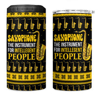 Saxophone The Instrument For Intellegent People Christmas 4 in 1 Can Cooler Tumbler Xmas Holiday Patterns - Wonder Print Shop