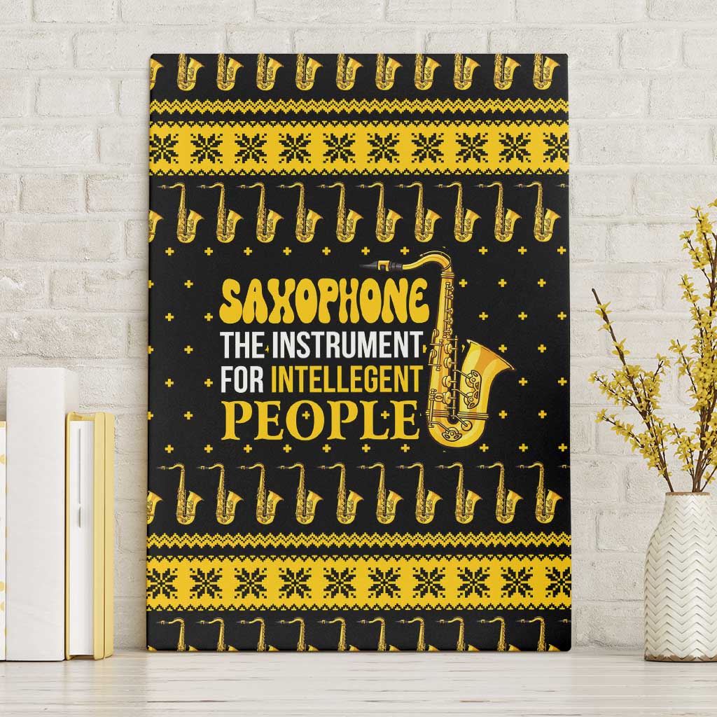 Saxophone The Instrument For Intellegent People Christmas Canvas Wall Art Xmas Holiday Patterns - Wonder Print Shop