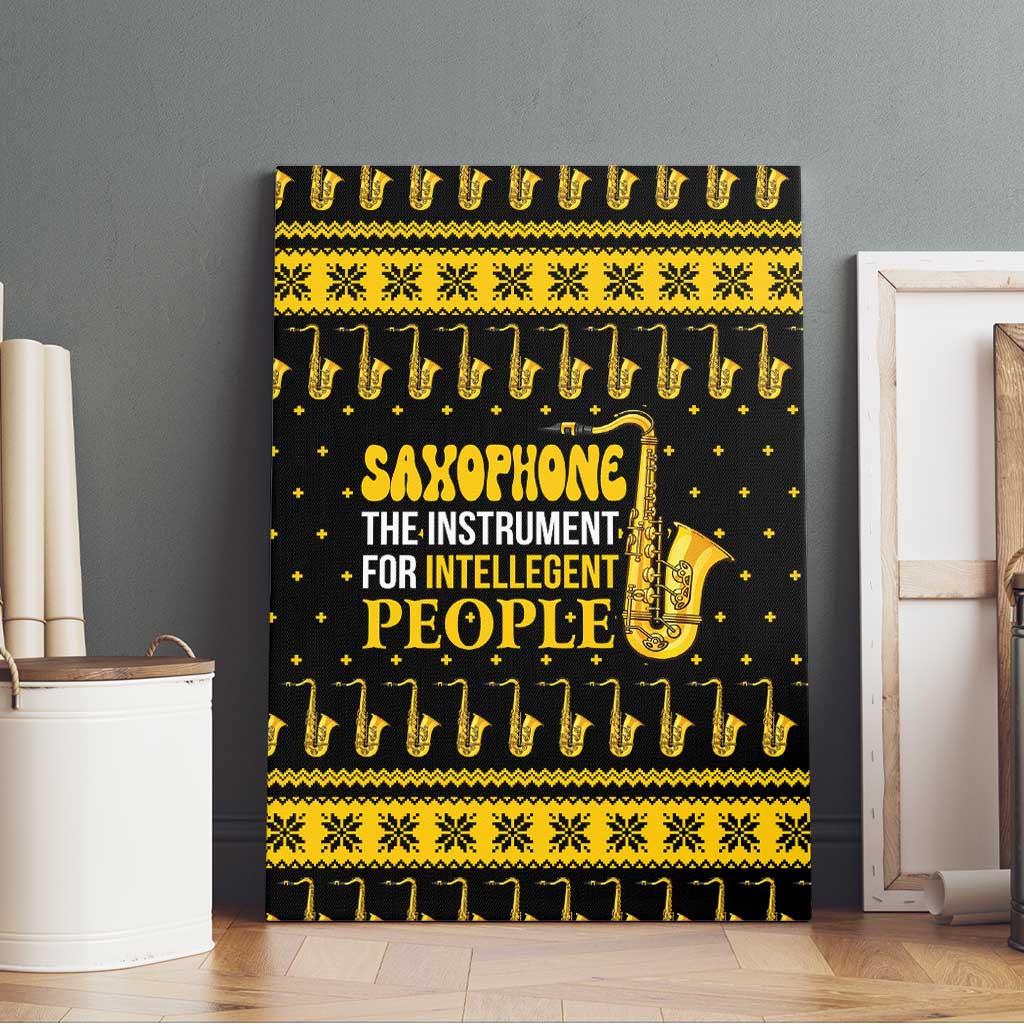 Saxophone The Instrument For Intellegent People Christmas Canvas Wall Art Xmas Holiday Patterns - Wonder Print Shop