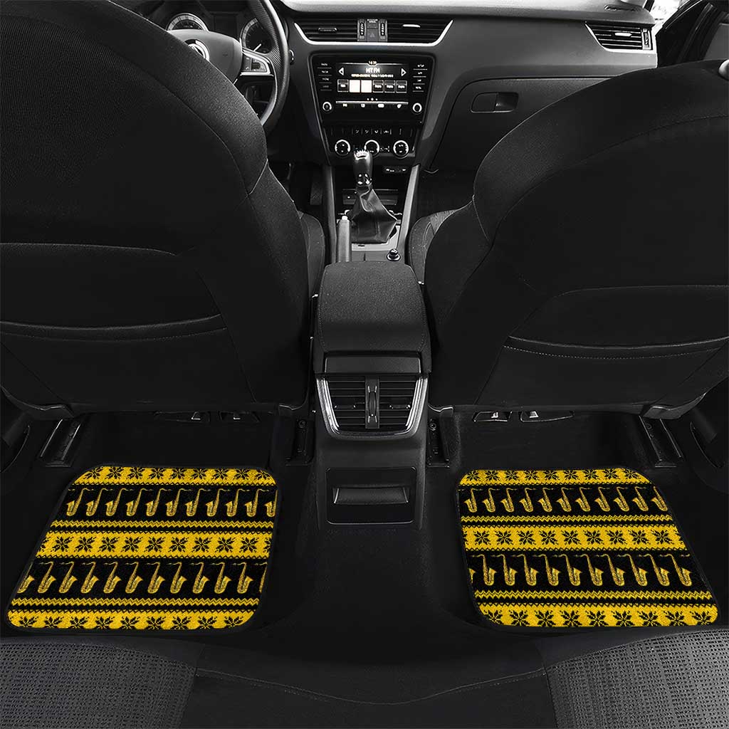 Saxophone The Instrument For Intellegent People Christmas Car Mats Xmas Holiday Patterns - Wonder Print Shop