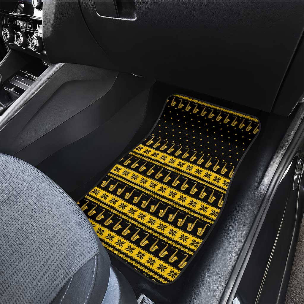 Saxophone The Instrument For Intellegent People Christmas Car Mats Xmas Holiday Patterns - Wonder Print Shop