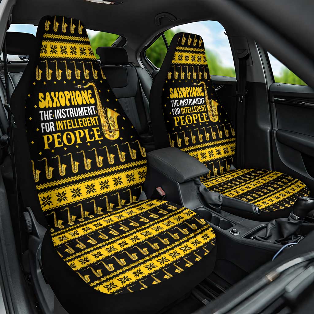 Saxophone The Instrument For Intellegent People Christmas Car Seat Cover Xmas Holiday Patterns - Wonder Print Shop