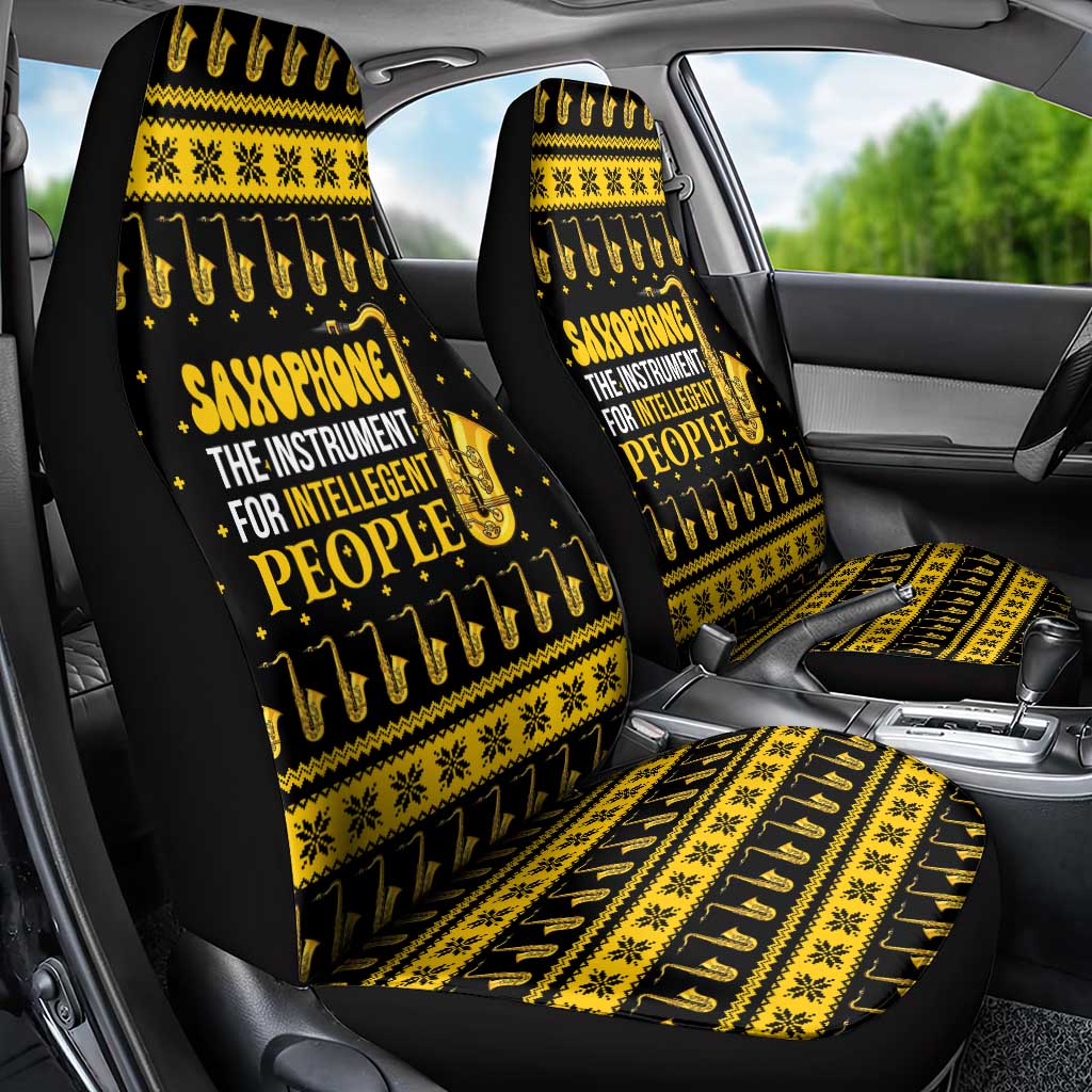 Saxophone The Instrument For Intellegent People Christmas Car Seat Cover Xmas Holiday Patterns - Wonder Print Shop