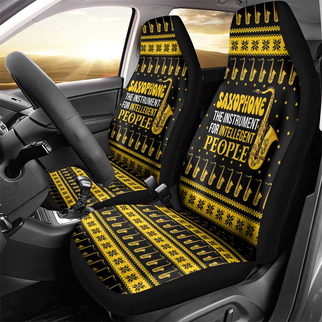 Saxophone The Instrument For Intellegent People Christmas Car Seat Cover Xmas Holiday Patterns - Wonder Print Shop