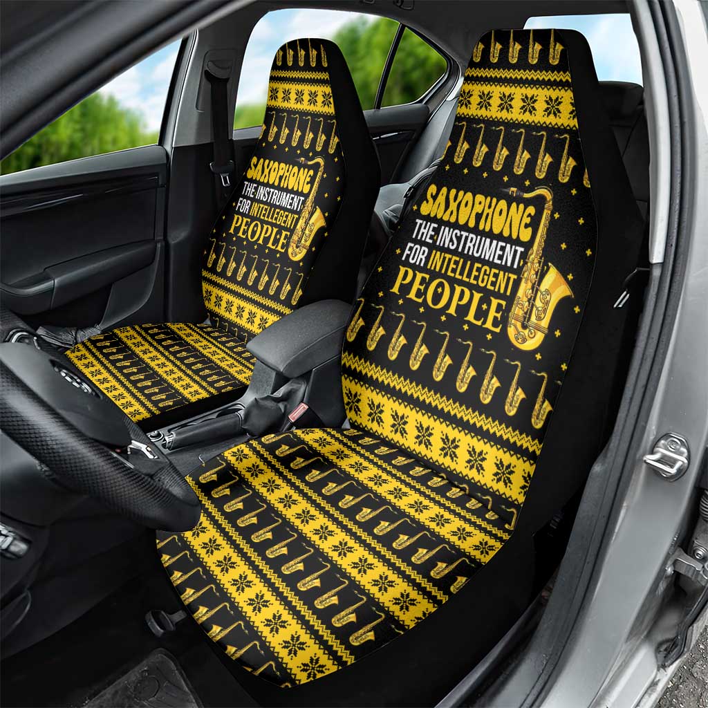 Saxophone The Instrument For Intellegent People Christmas Car Seat Cover Xmas Holiday Patterns - Wonder Print Shop