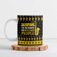 Saxophone The Instrument For Intellegent People Christmas Ceramic Mug Xmas Holiday Patterns - Wonder Print Shop