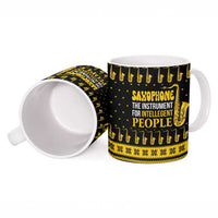 Saxophone The Instrument For Intellegent People Christmas Ceramic Mug Xmas Holiday Patterns - Wonder Print Shop