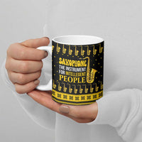 Saxophone The Instrument For Intellegent People Christmas Ceramic Mug Xmas Holiday Patterns - Wonder Print Shop