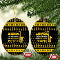 Saxophone The Instrument For Intellegent People Christmas Ceramic Ornament Xmas Holiday Patterns - Wonder Print Shop