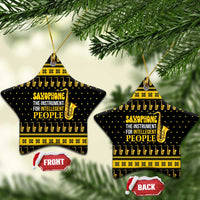 Saxophone The Instrument For Intellegent People Christmas Ceramic Ornament Xmas Holiday Patterns - Wonder Print Shop